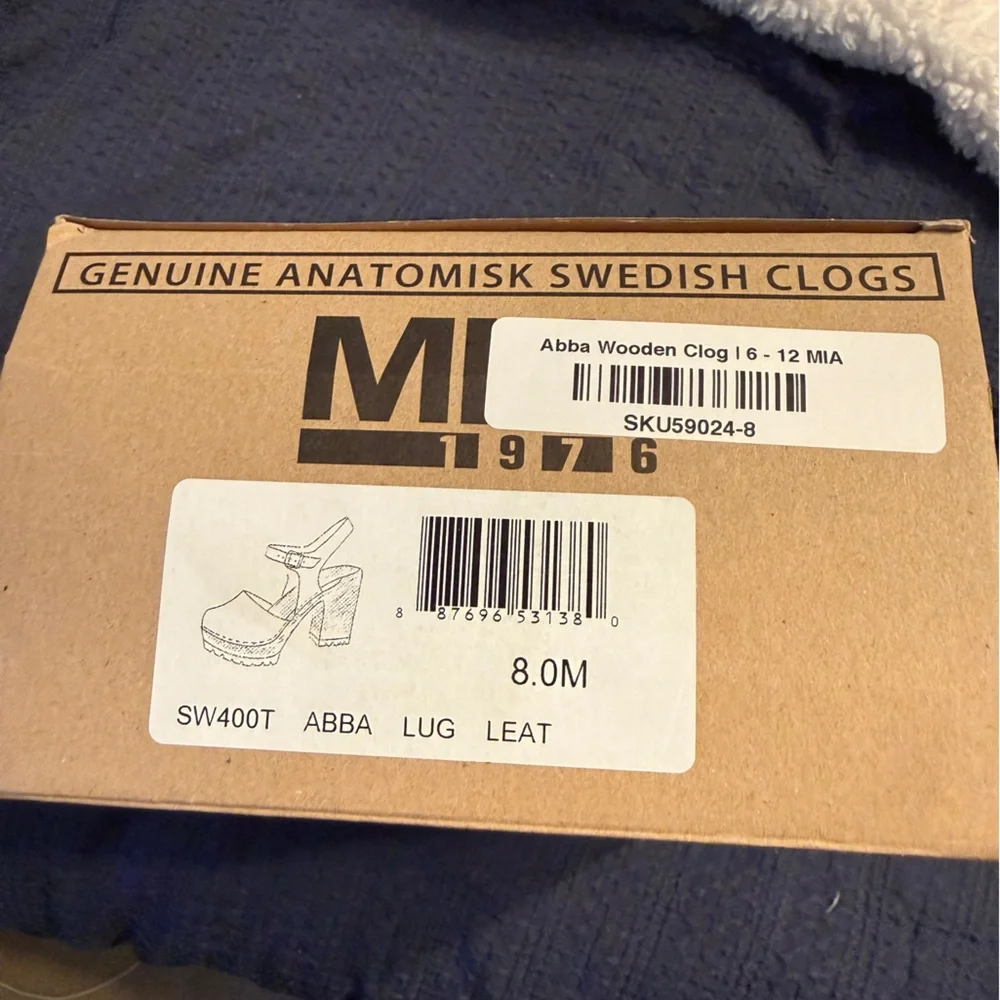 MIA ABBA Brown Leather Clogs size 8 Never worn - Picture 4 of 6